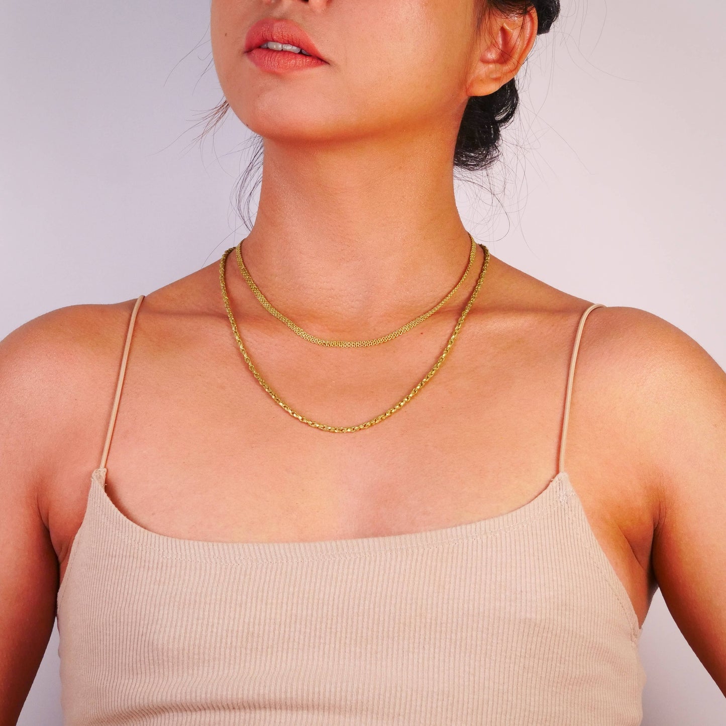 Textured C Link Brass Chain - Anti Tarnish