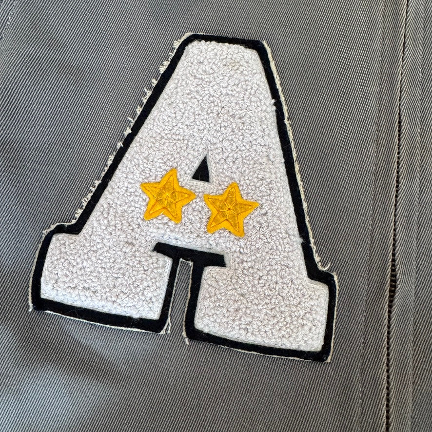 Vintage West Point Cadet Jacket Bomber Style Men's M/L Grey Athletic Letter 1957