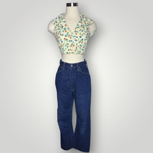 Vintage Levi's Big E 701 Women's Selvedge 1940s Full Hip Thigh 26" Waist XS sz 2