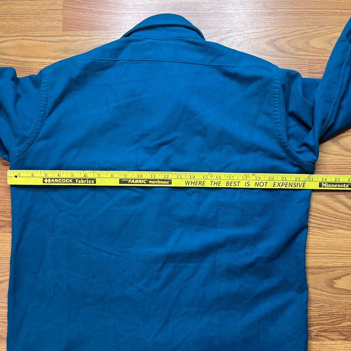 Vtg 1990s LL Bean Chamois Cloth Shirt USA Made Blue Heavy Flannel Workwear Men L