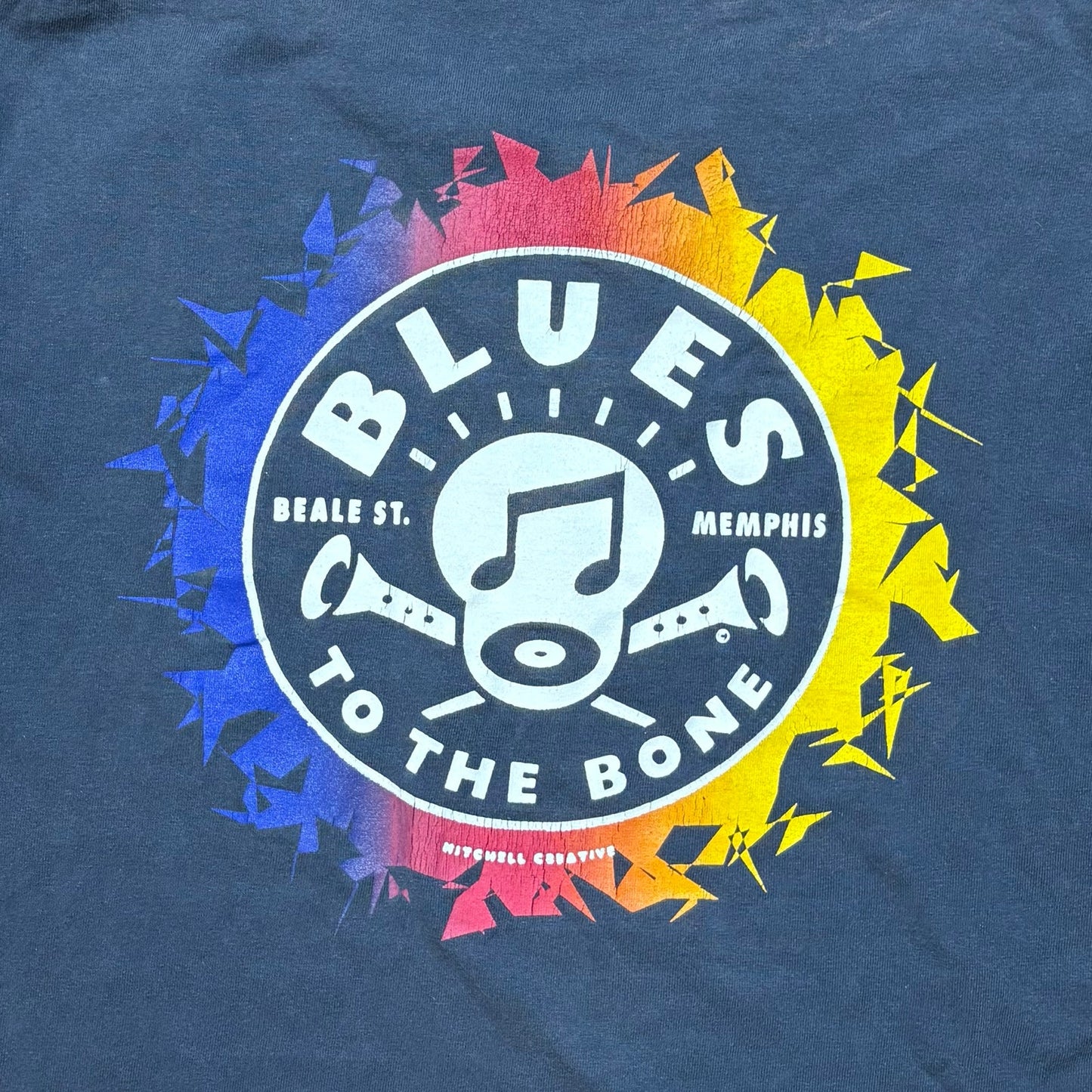 Blues To The Bone Memphis Beale St Graphic T Shirt Mens Large Double Sided Music Tee