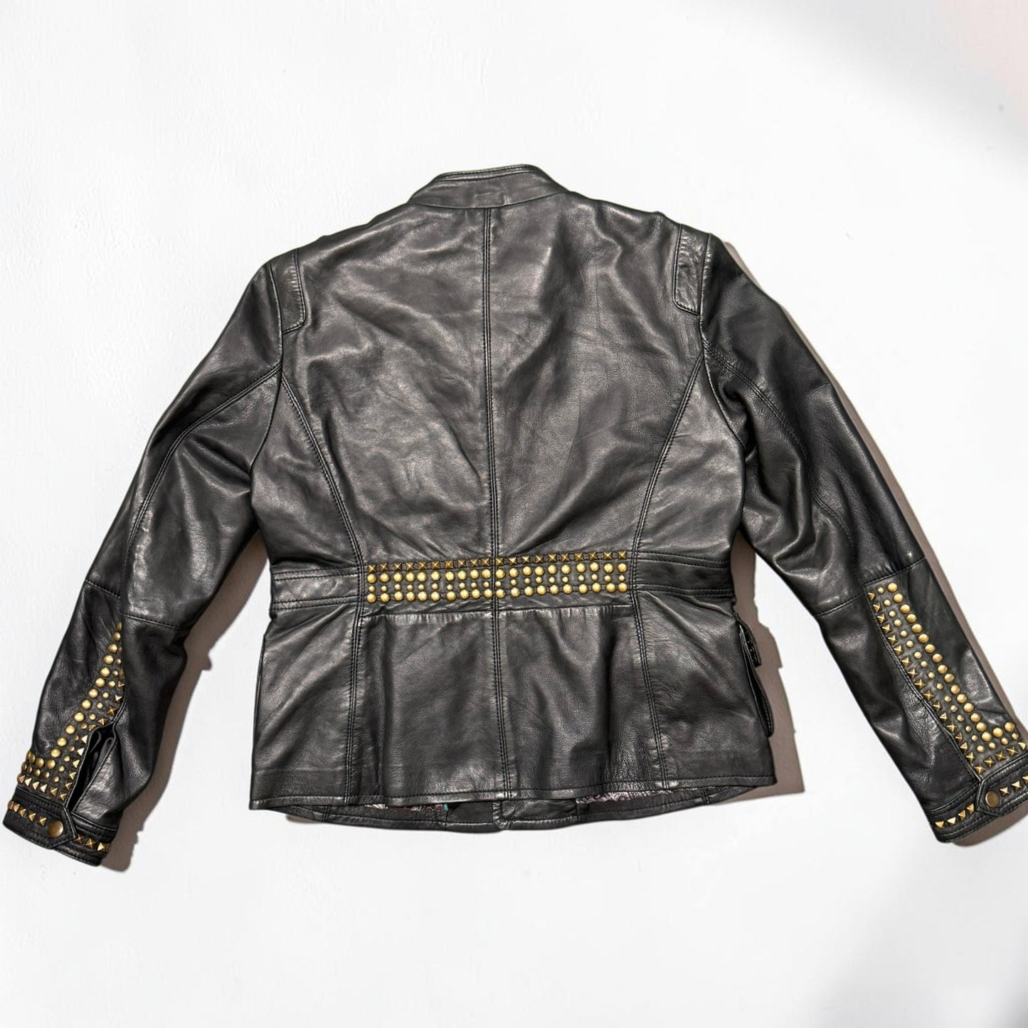 Tasha Polizzi Collection Leather Jacket Studded Black Women's M Western