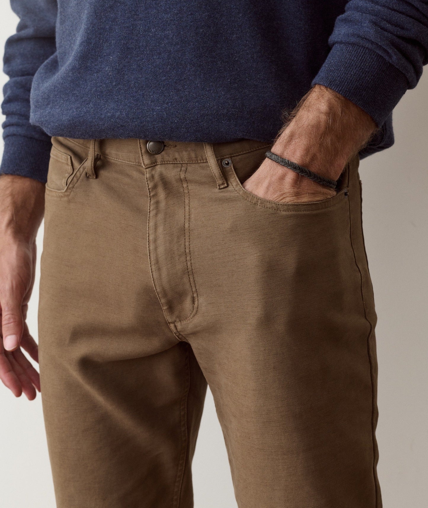 5 Pocket Flex Terry Slim Straight Pant in Daisy Brown