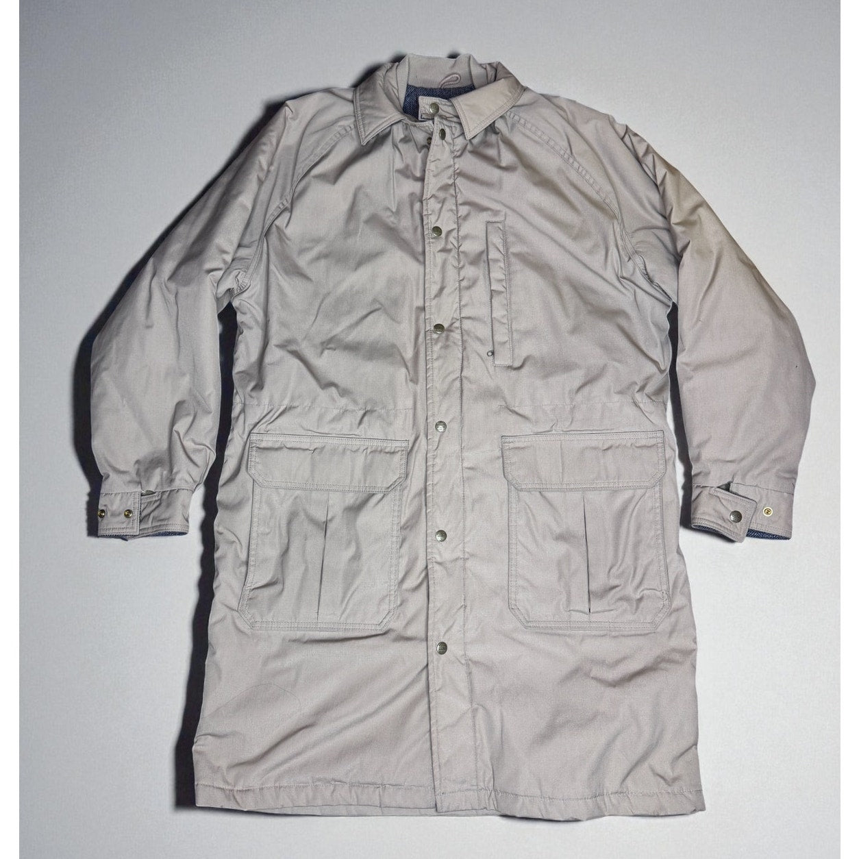 Vintage LL Bean Khaki Tan Stadium Parka Overcoat Mens Wool Lined M Men's