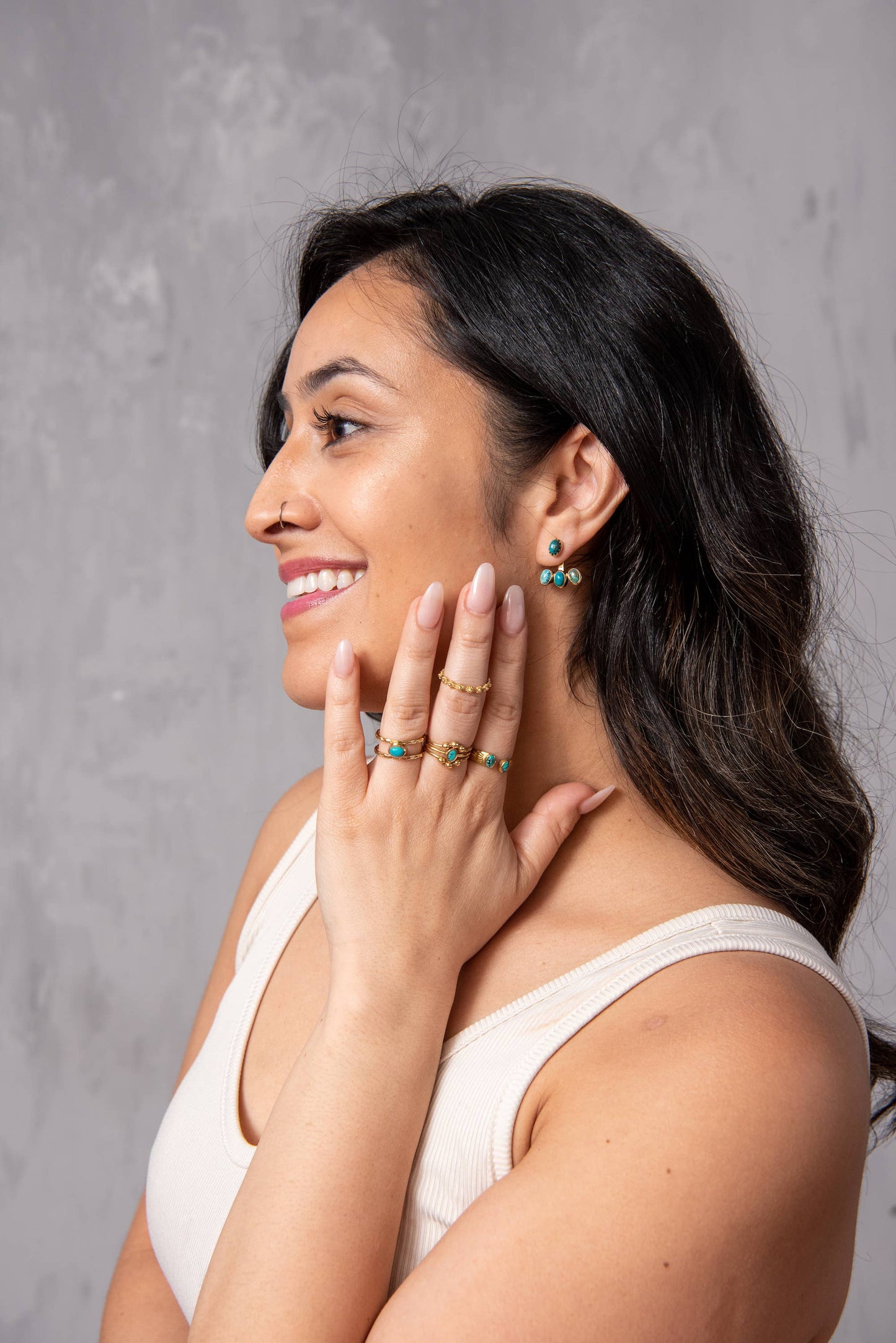 Brass Flower Band Ring - BR183