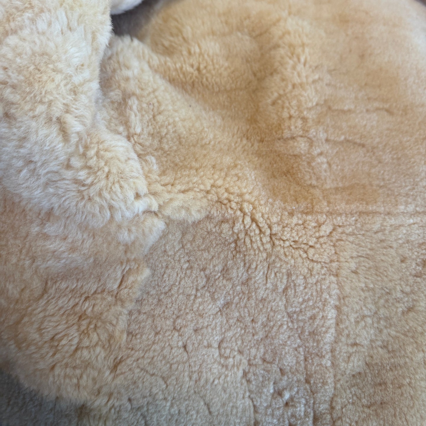 Vintage Sheepskin Shearling Single Breasted Short Coat Brown Tan Women's Small