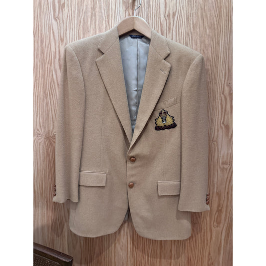 Vintage Camel Wool Ralph Lauren Blazer Crest 3D Men's Large