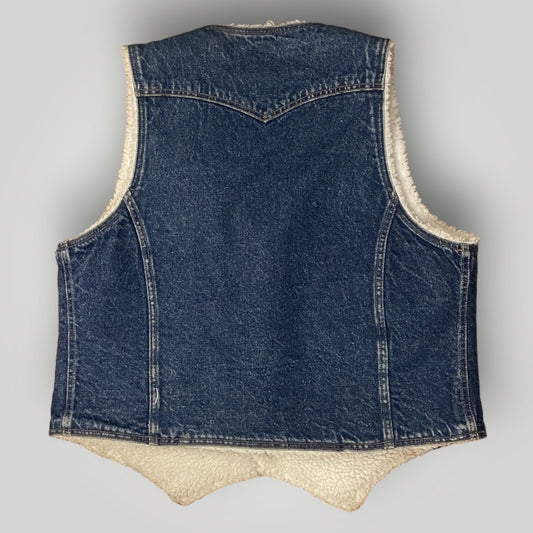 Vintage 1970s Levi's Orange Tab Denim Sherpa Lined Vest Men's  Large