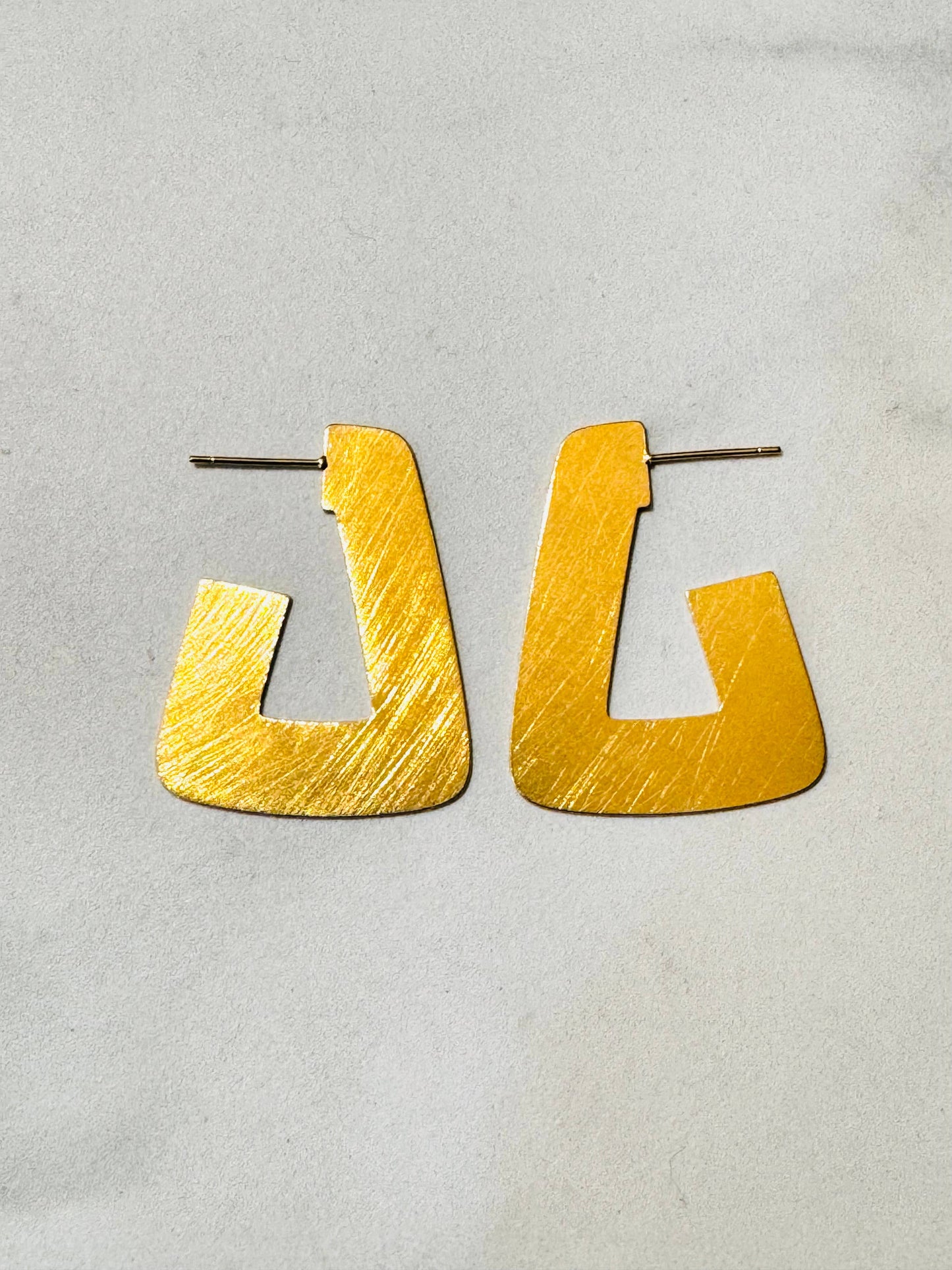 Renee Matte Gold Geometric Earrings