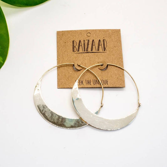 Sterling Silver Crescent Earrings