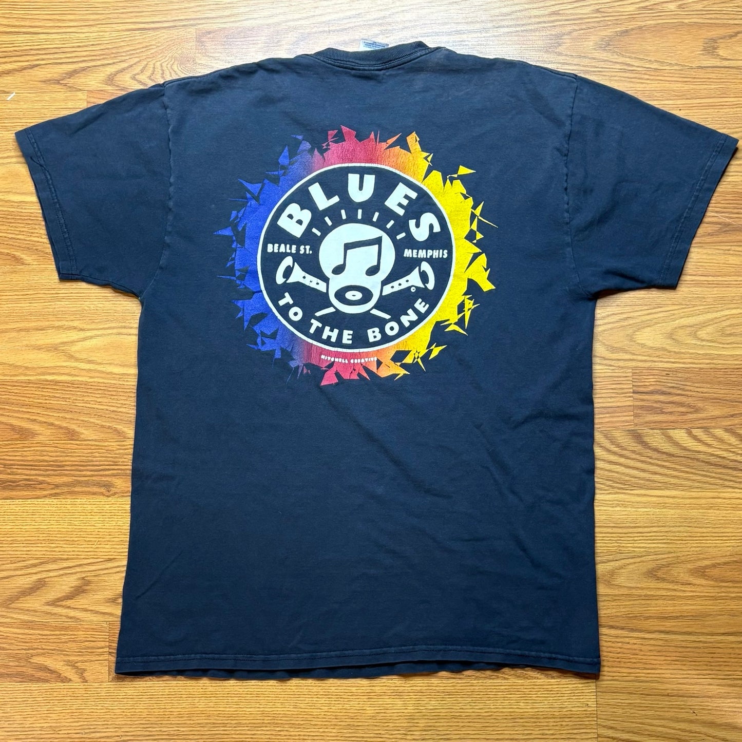 Blues To The Bone Memphis Beale St Graphic T Shirt Mens Large Double Sided Music Tee