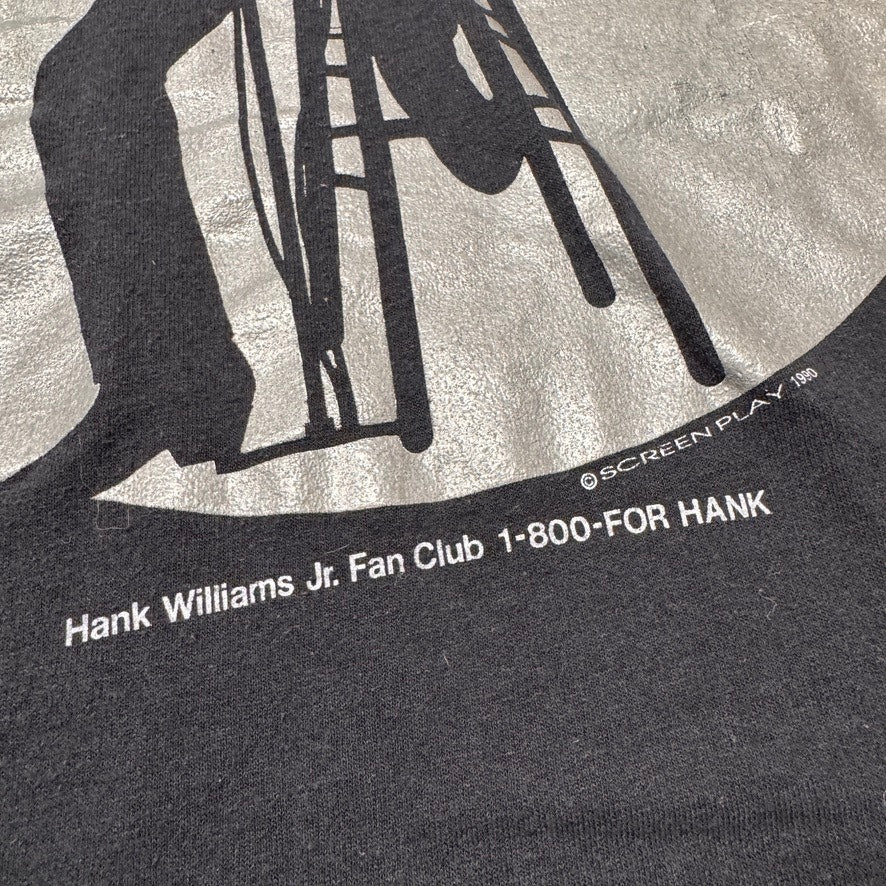 Vintage T-Shirt Hank Williams Jr Lone Wolf Tour 1990 Fan Club Men's