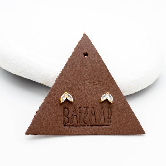 Double Marquise CV Screw Back Stud