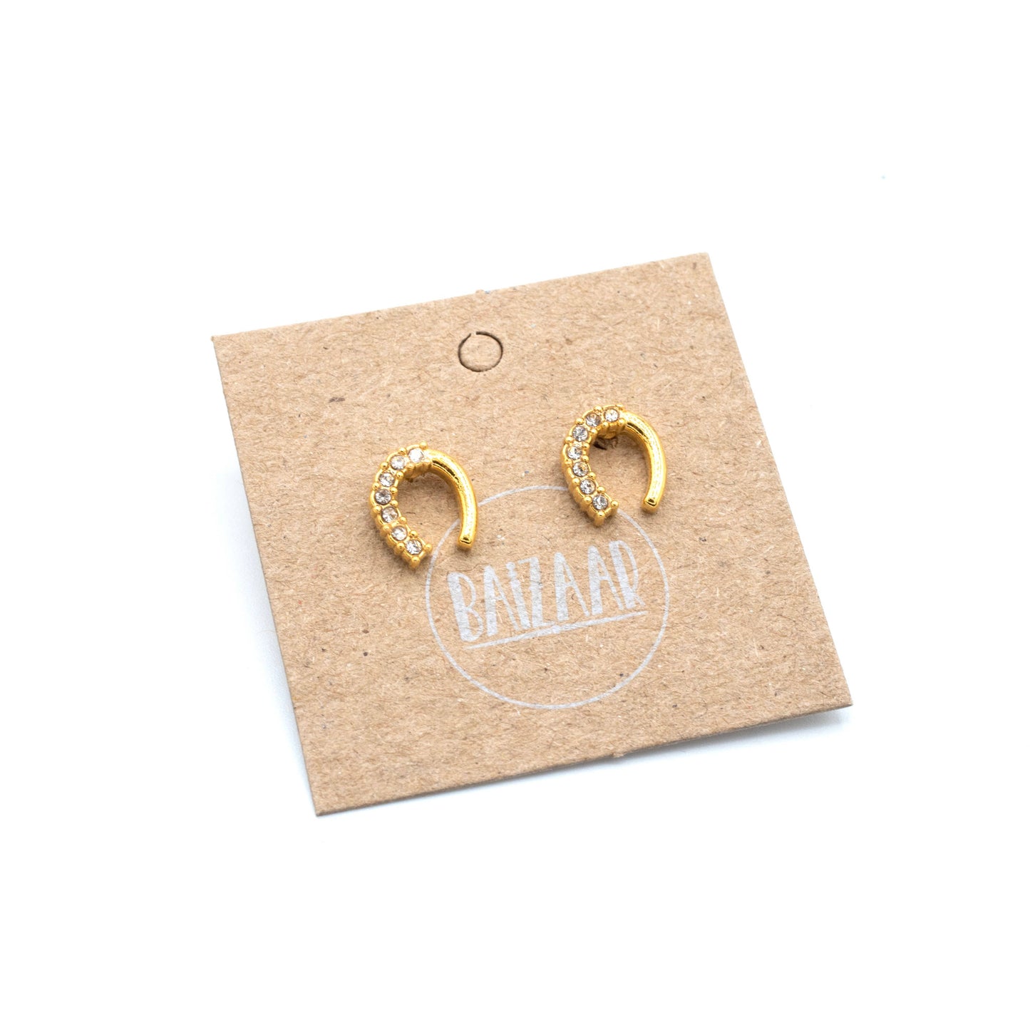 Crystal Studded Horseshoe Stud Earring