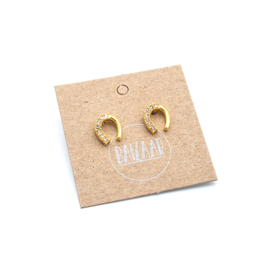 Crystal Studded Horseshoe Stud Earring