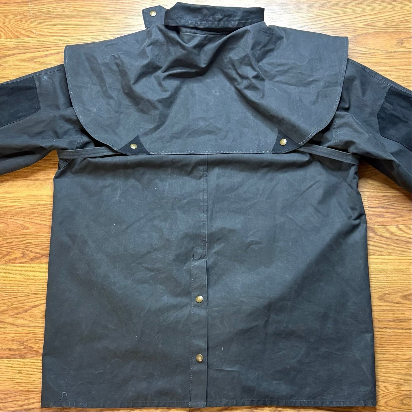 Vintage Outbound Australia Waxed Cotton Oilskin Field Jacket Storm Cape XL
