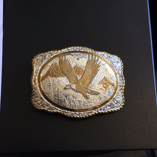 Vtg crumrine Eagle belt buckle VFLindquist1