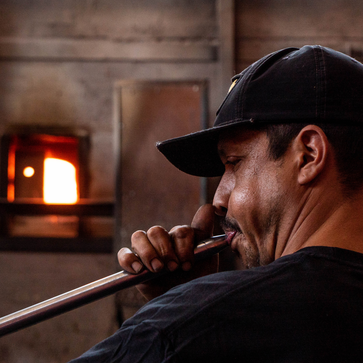 Pure Beeswax Jar Candle in Blown Glass Holder