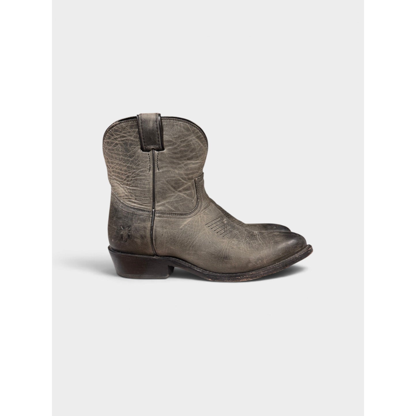 Frye Women's Billy Short Gray Boots Cowboy Western Leather Size 9