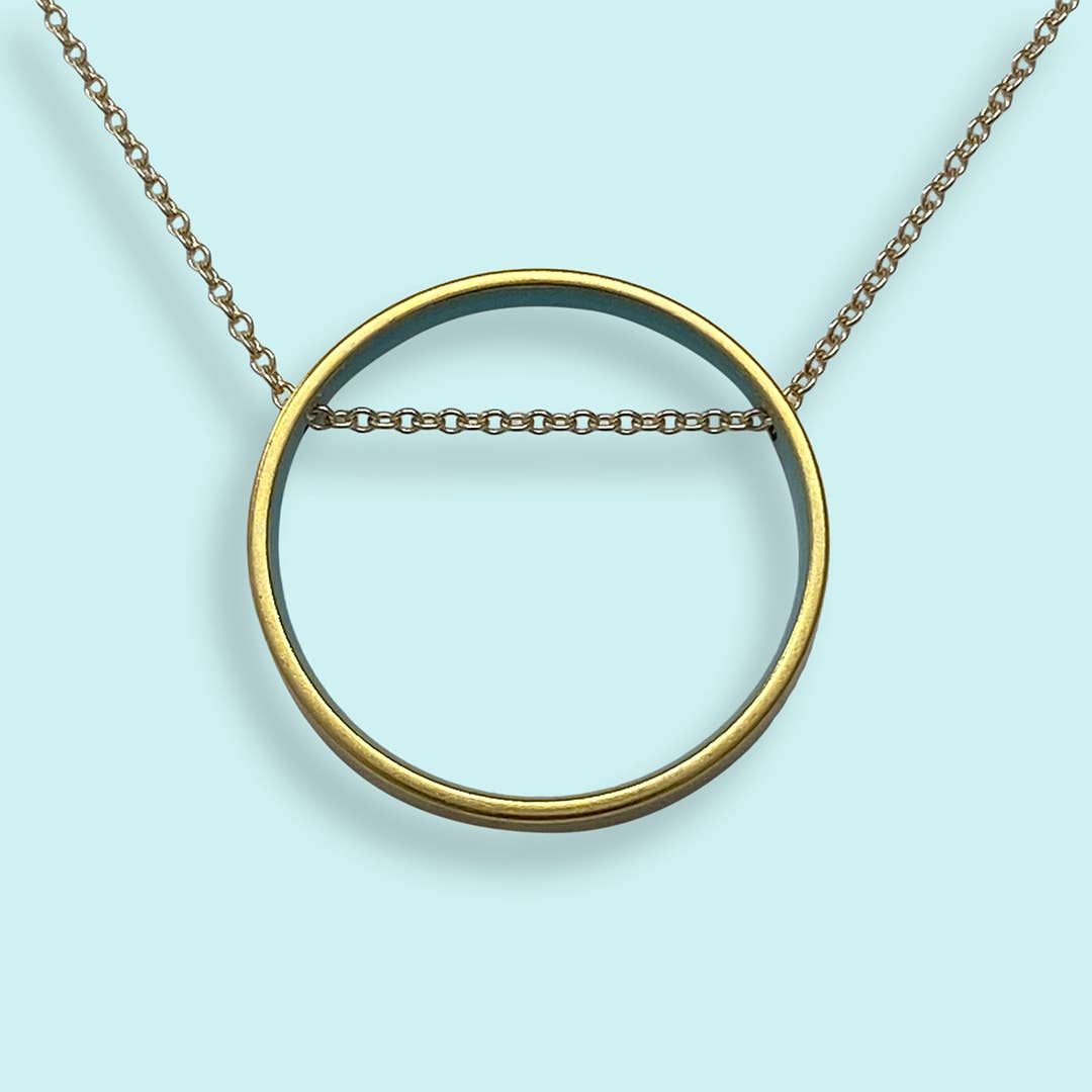 Small Blue Circle Necklace