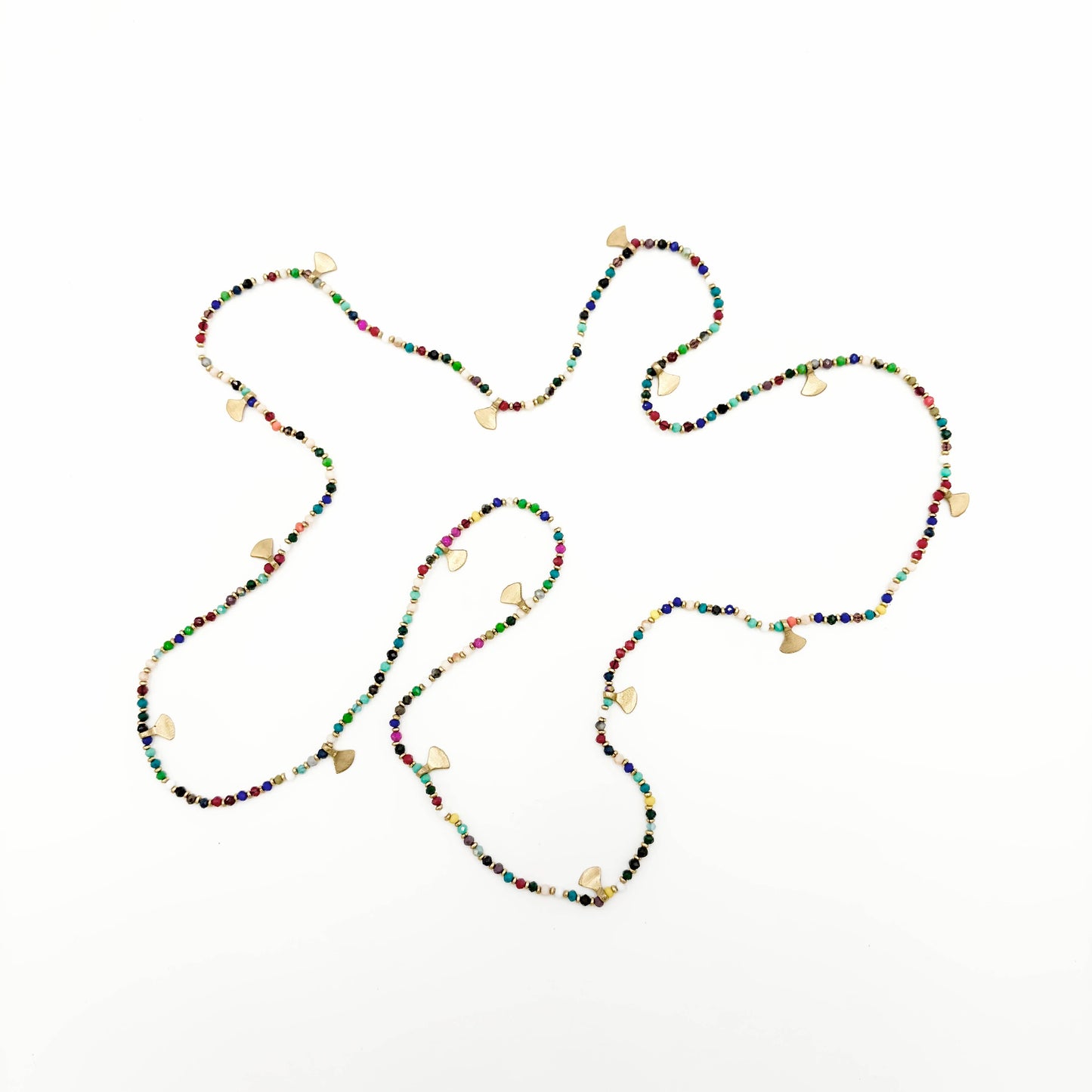 Beaded Brass Fan Necklace - Best Seller