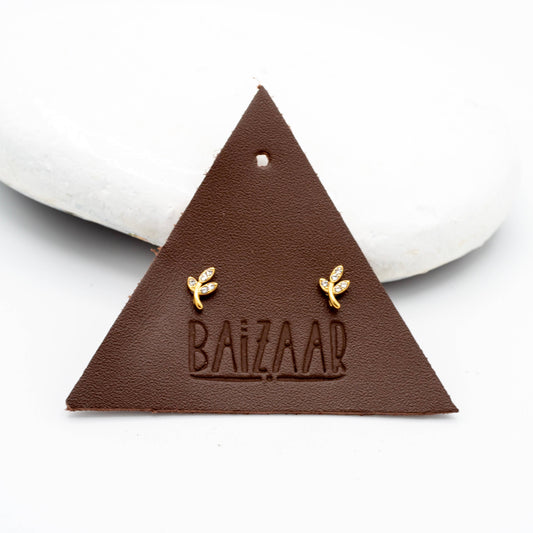 Crystal Leaf Screw Back Stud