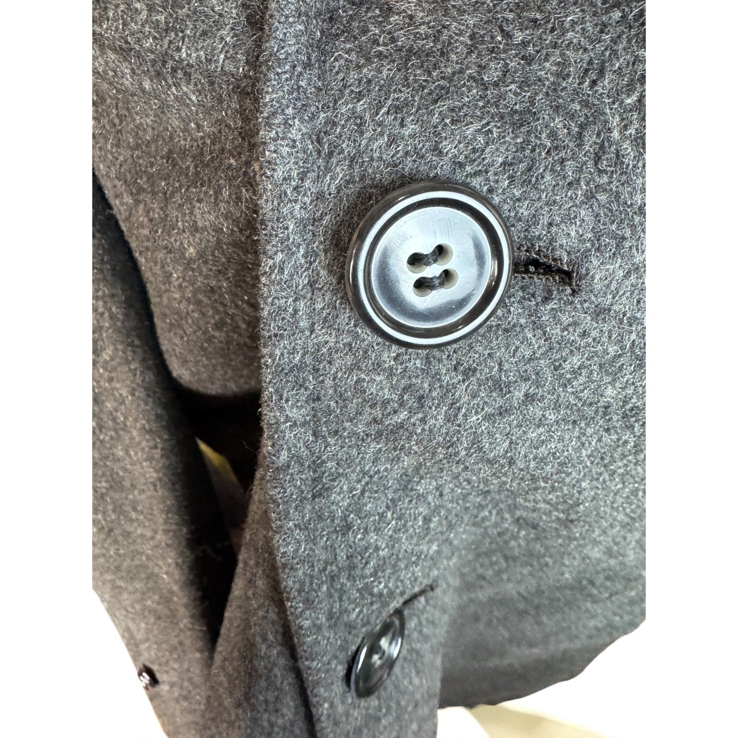 Vintage 1960s ES Levy Wool Coat Gray Overcoat Men's Long Lined Large Galveston