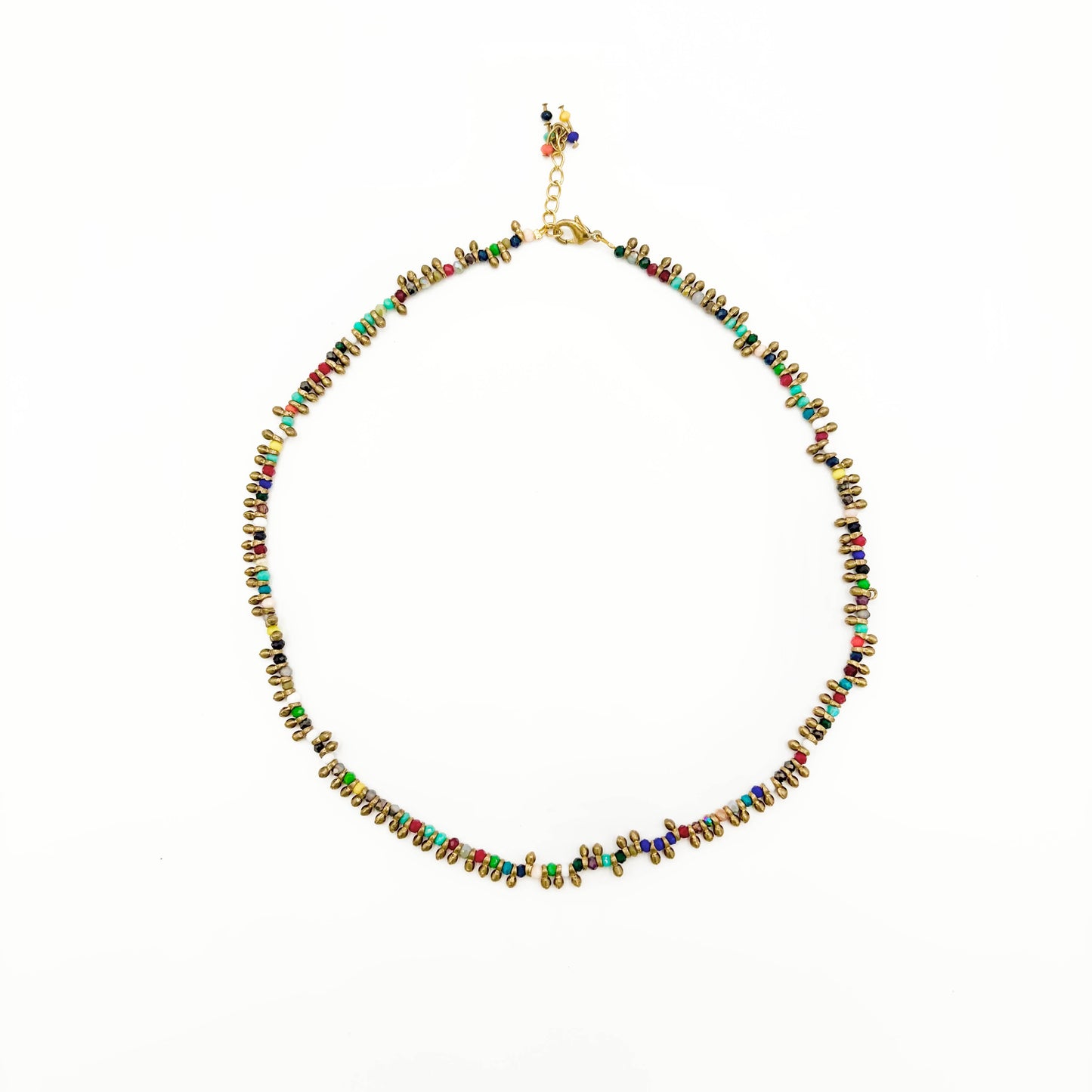 Brass Beaded Short Color Pop Necklace - Best Seller