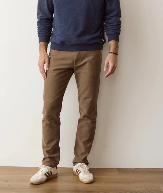 5 Pocket Flex Terry Slim Straight Pant in Daisy Brown - MST GoodsMarine Layer