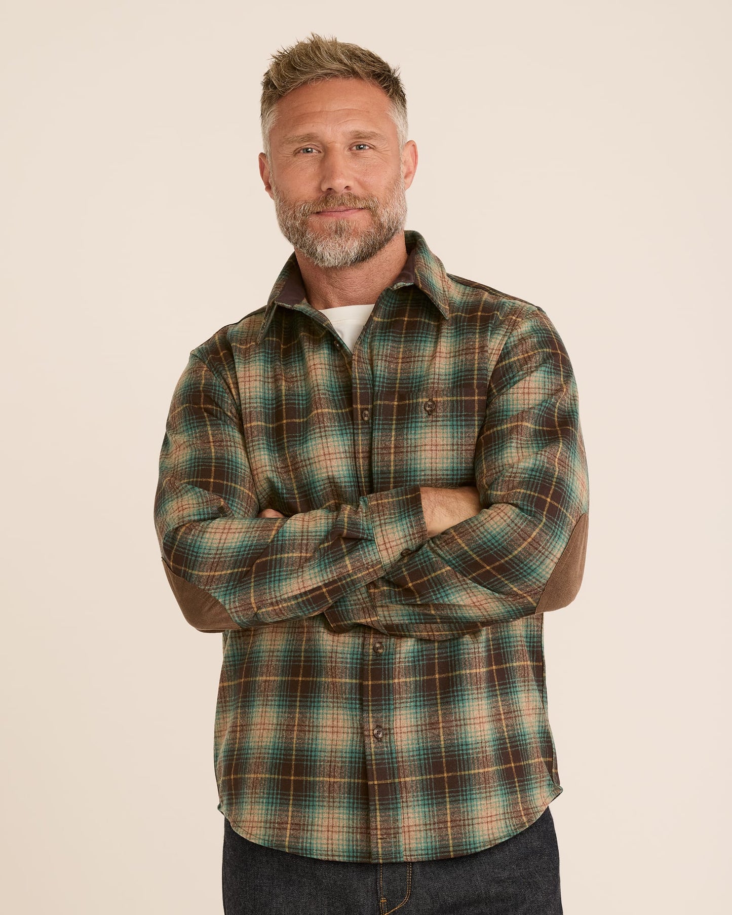 MEN'S PLAID ELBOW-PATCH TRAIL SHIRT