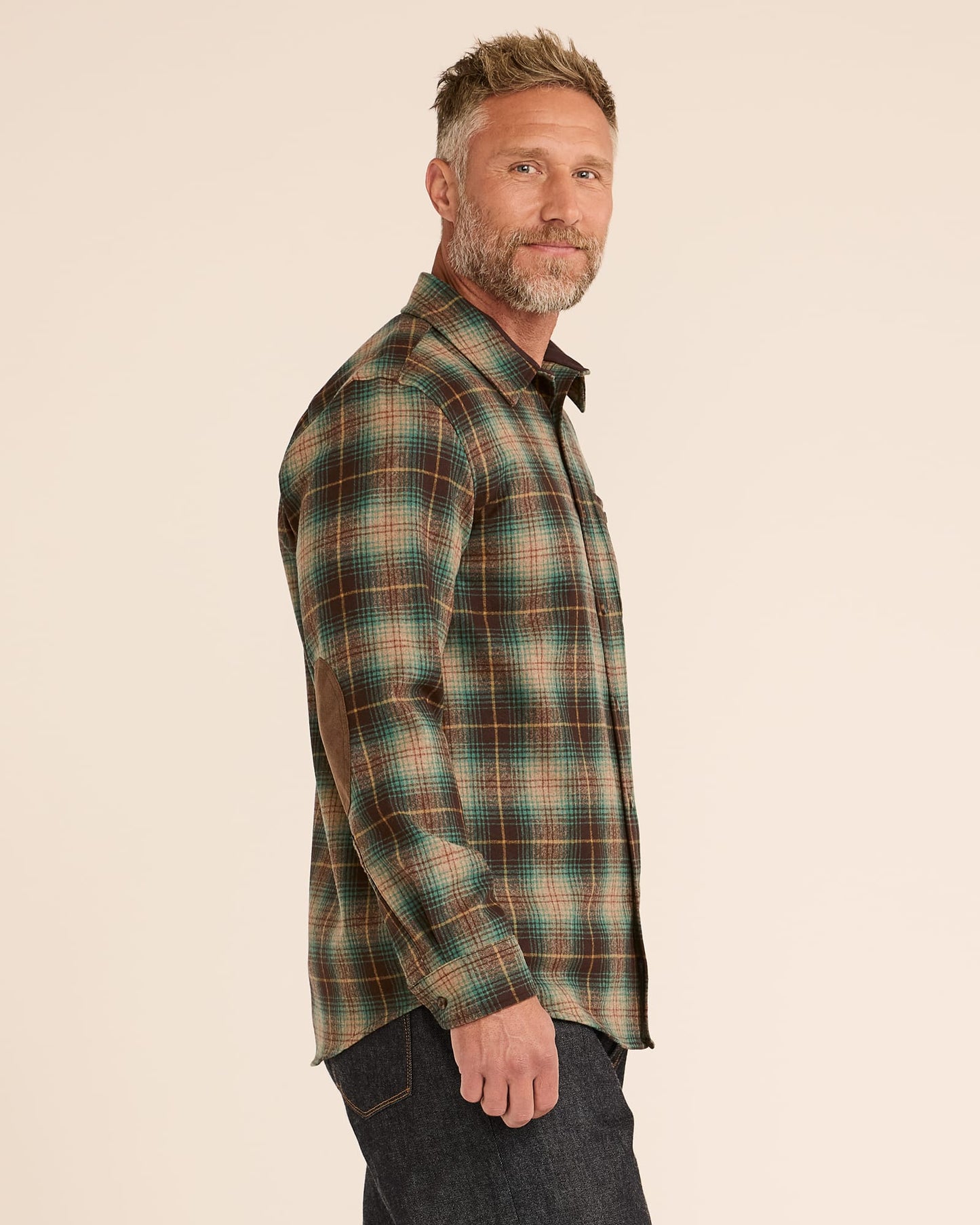 MEN'S PLAID ELBOW-PATCH TRAIL SHIRT