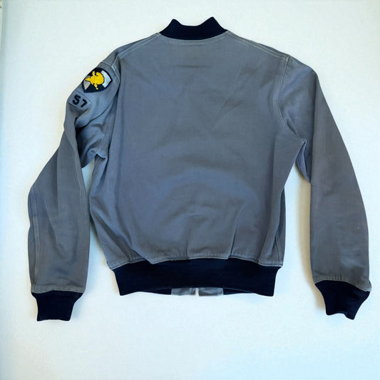 Vintage West Point Cadet Jacket Bomber Style Men's M/L Grey Athletic Letter 1957