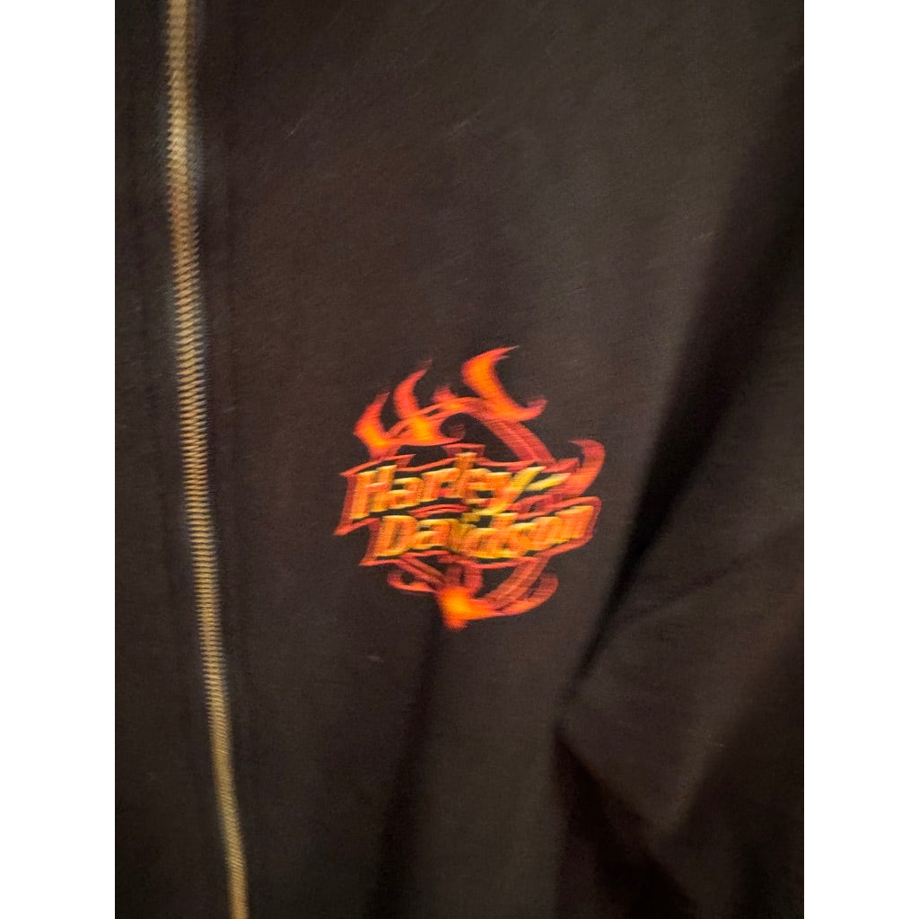 Vintage Harley Davidson Sweatshirt Made in USA Flames Junction City Kansas XL