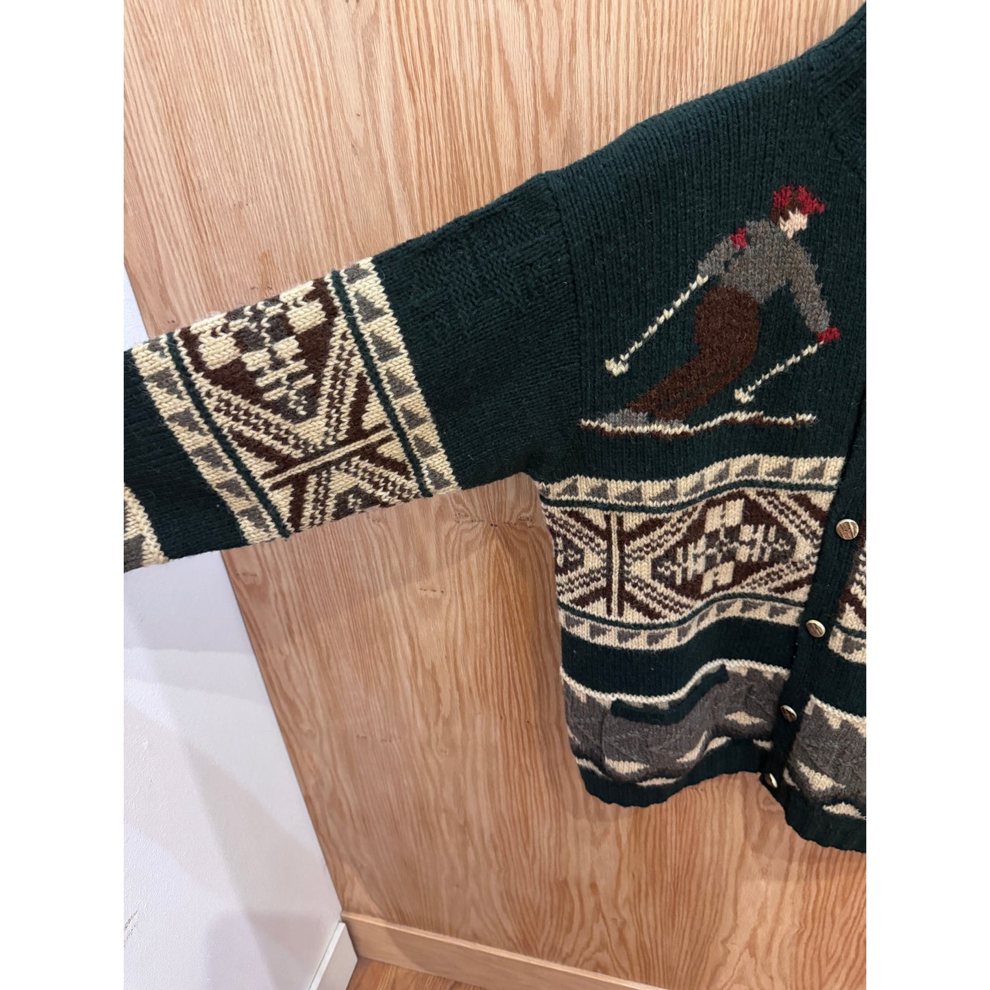 Vintage POLO by Ralph Lauren Wool Skier Pattern Cowichan Knit Sweater Size L