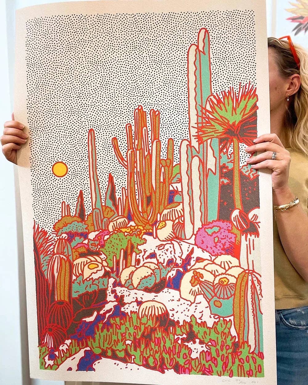 Cactus Planet #1 24"x36" Print Framed