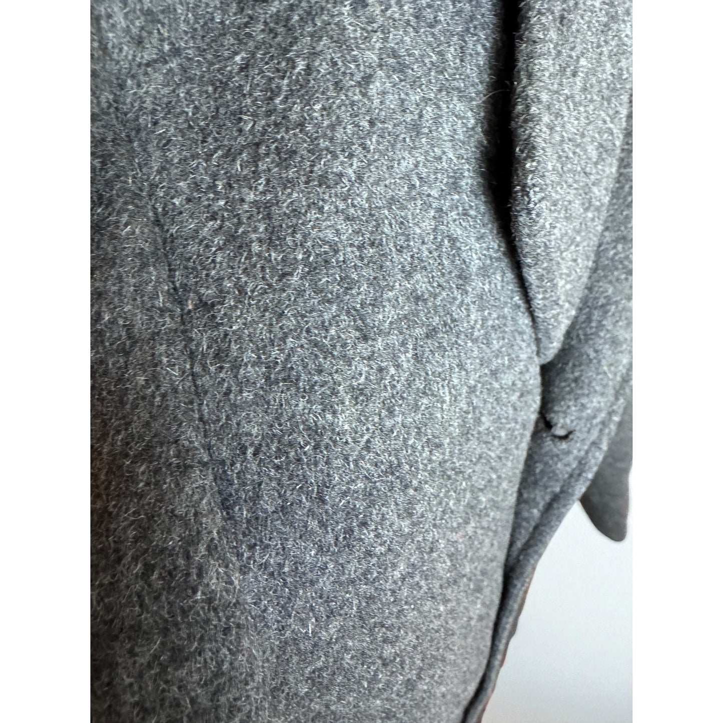 Vintage 1960s ES Levy Wool Coat Gray Overcoat Men's Long Lined Large Galveston