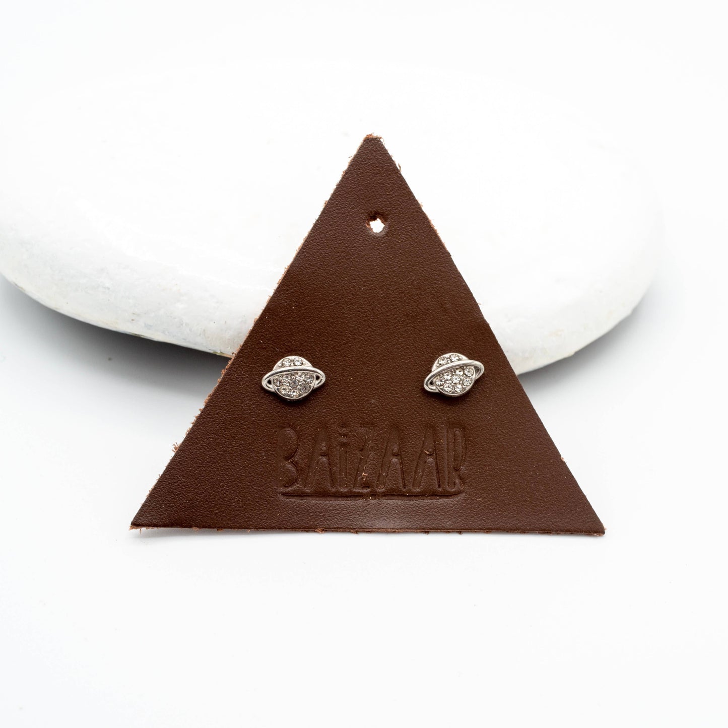 Crystal Planet Screw Back Stud - Stainless & Gold Plated