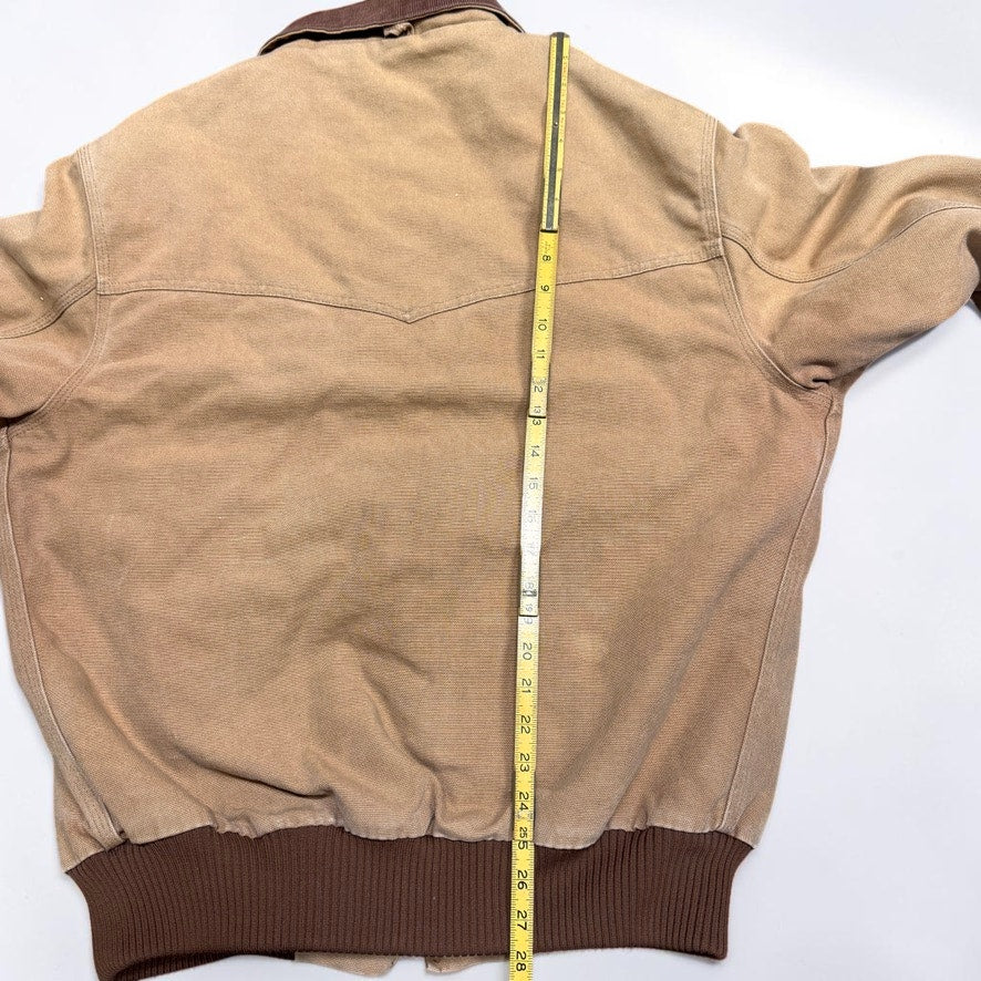 Vintage 1990s Santa Fe Jacket Workwear Western Men's XL Tan Duck Canvas