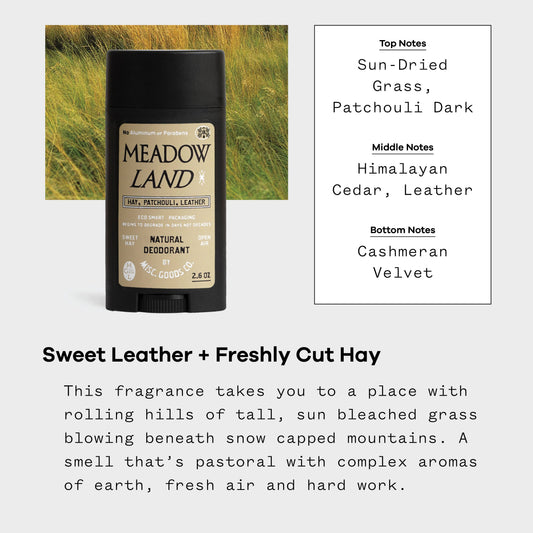 Meadowland Natural Deodorant | No Aluminum or Parabens