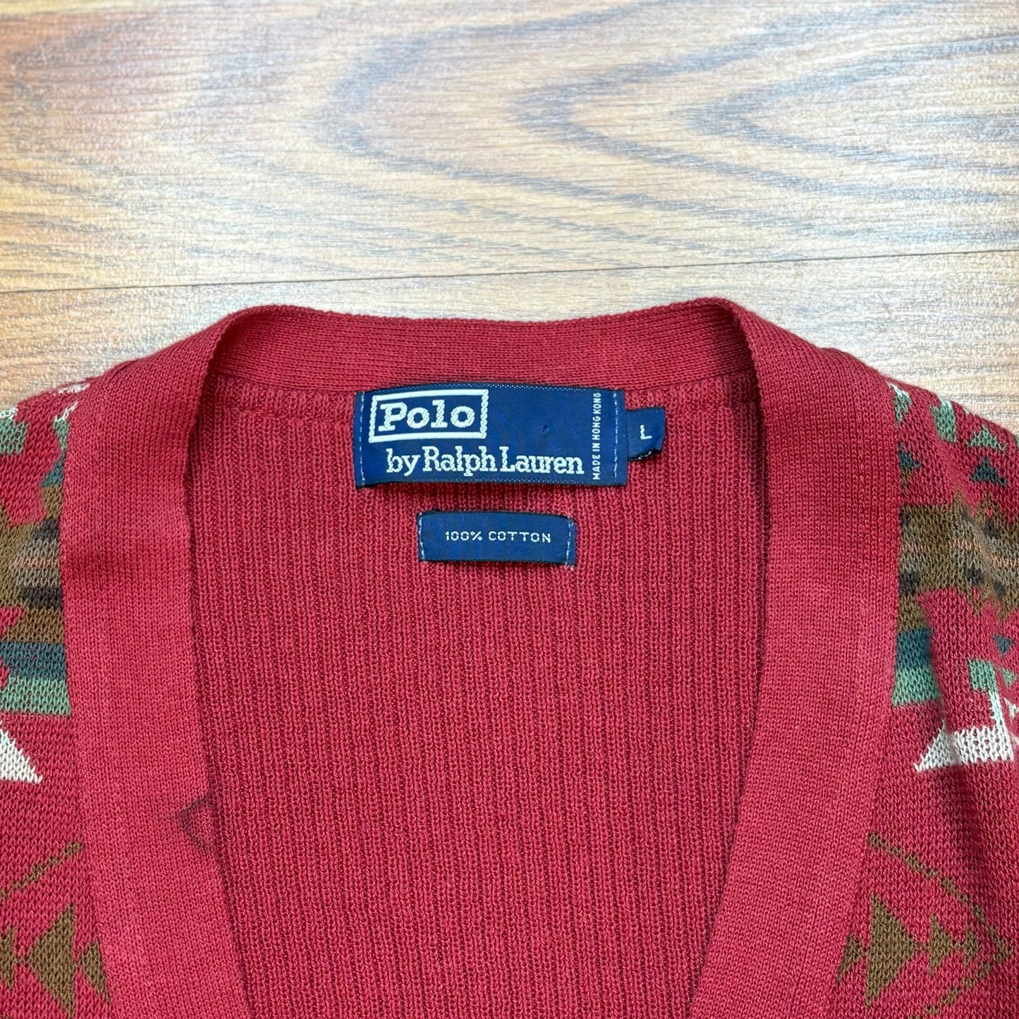 Vtg 1990s Polo Ralph Lauren Southwestern Sweater Vest Mens Large Cotton Knit
