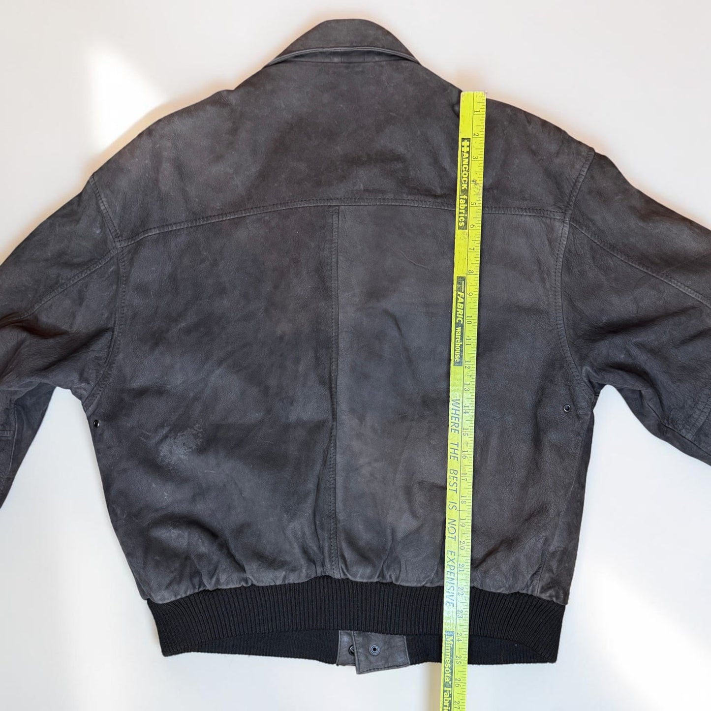Vintage 1980s GIII Leather Bomber Flight Jacket A2 Nubuck Men's Large Brown