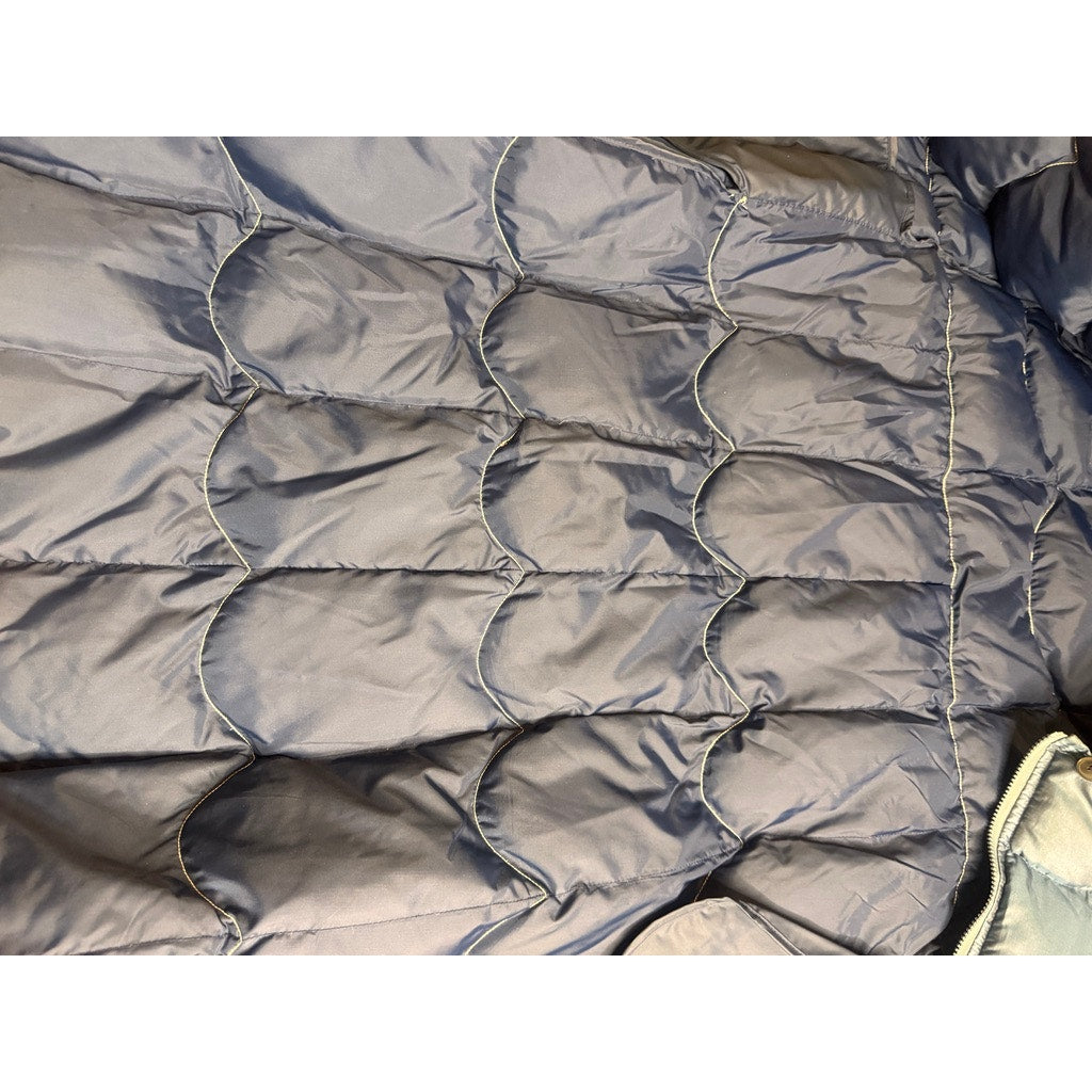 Vintage 1980s Skitiques Down Iridescent Puffer Jacket Long Blue Gray Women's M
