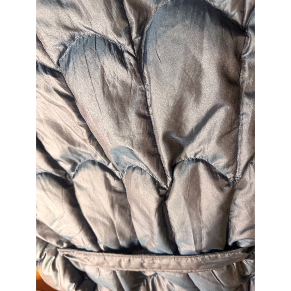 Vintage 1980s Skitiques Down Iridescent Puffer Jacket Long Blue Gray Women's M