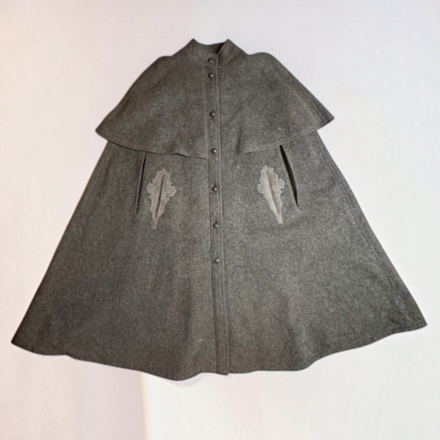 Vintage Authentic Tyrolean Trachten Austrian Loden Cape One Size Green Wool