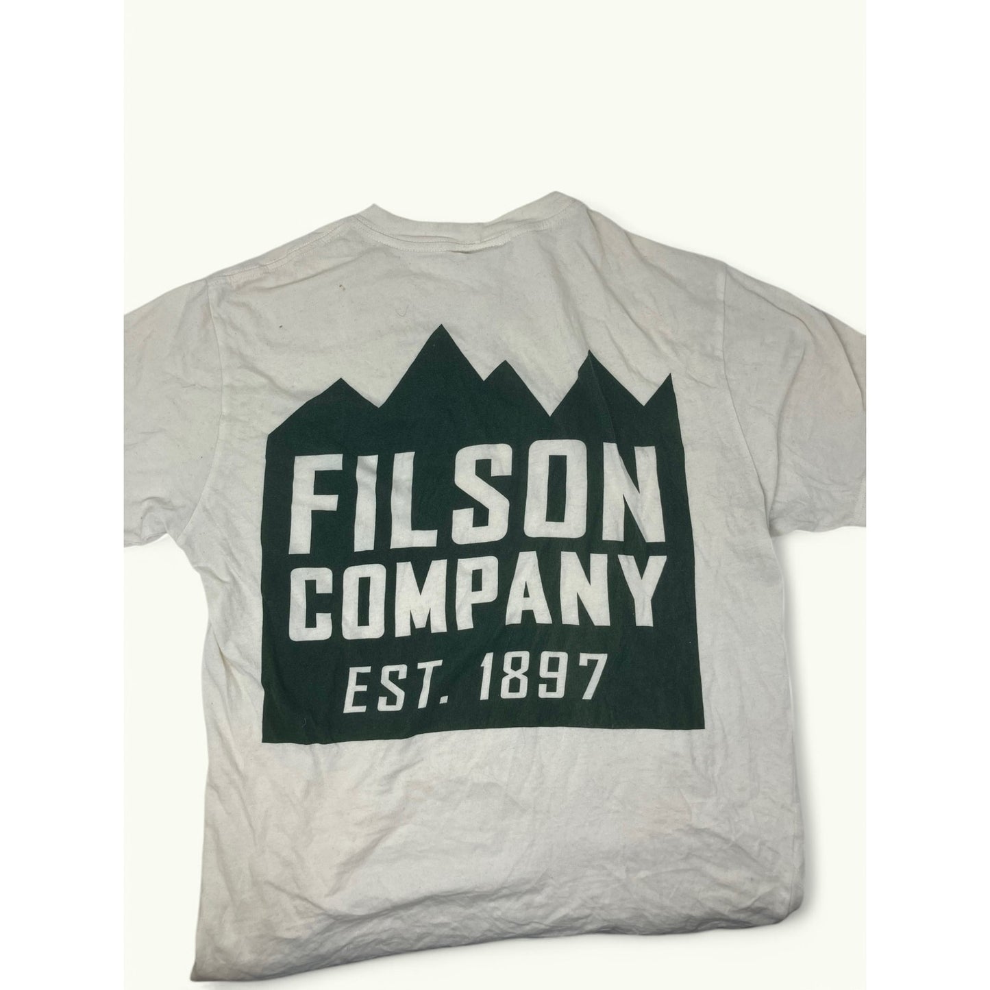 Mens White Filson Co Mountain Logo T-Shirt