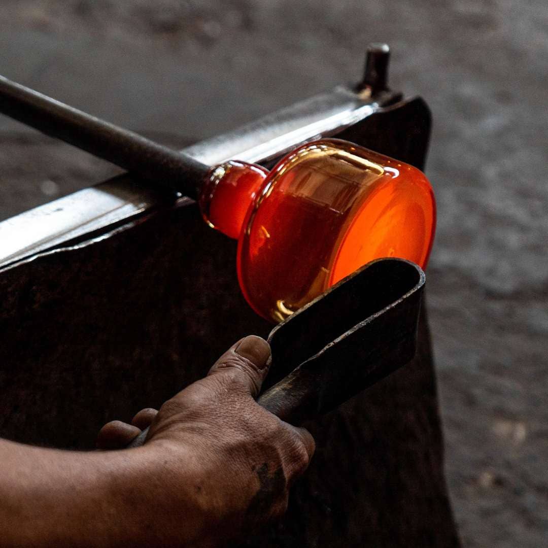 Pure Beeswax Jar Candle in Blown Glass Holder