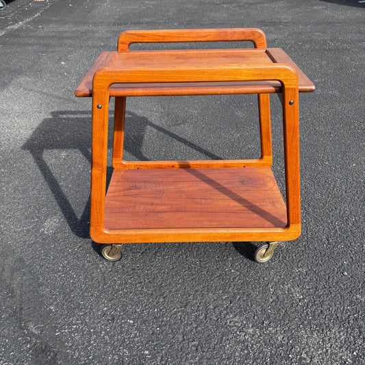 Vintage 1960s Teak MCMTeak Tea Bar Cart Trolley by Sika Mobler Rolling