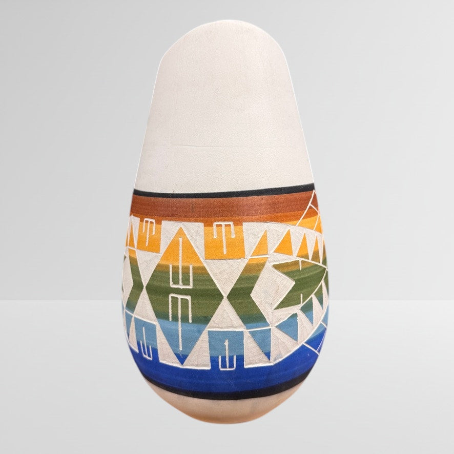 Vtg Sioux Pottery Rapid City South Dakota Vase Signed Swift Eagle Multicolor