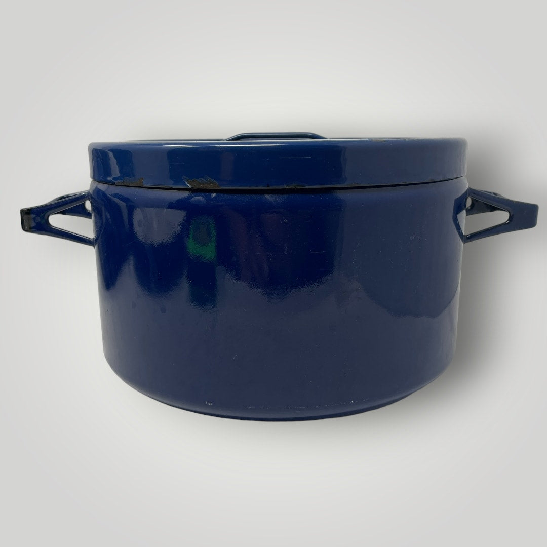 Vintage Finel Arabia Enamelware Cookware MCM Navy Blue Small Pot Seppo Mallat