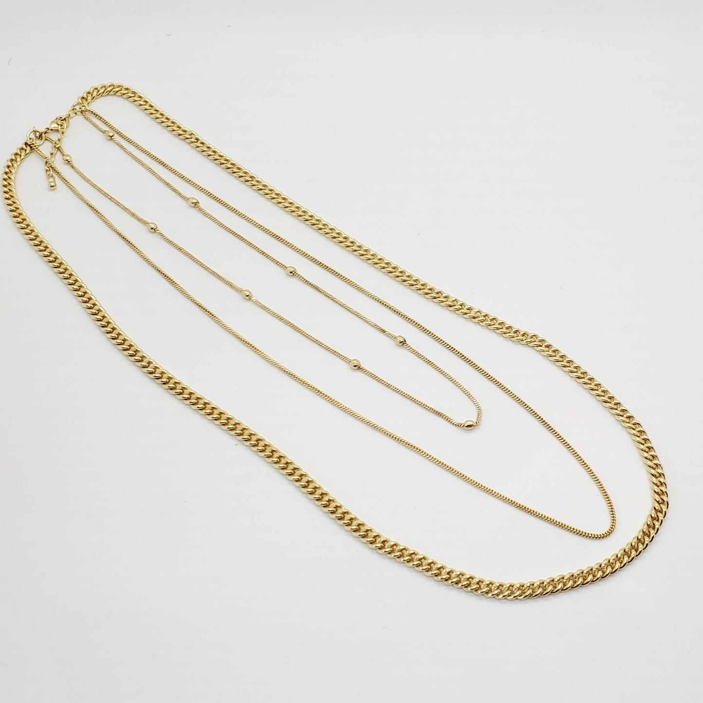 3 Layer Brass Chain Necklace - BP054